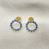 Oro Laminado Stud Earring, Gold Filled Style with Tanzanite Cubic Zirconia, Polished, Golden Finish, 02.09.0217.1