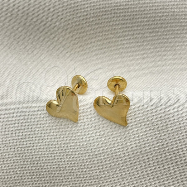 Gold Filled Ring — Stud Earring Heart Design White Polished 02.02. — main product view — SKU 152585 | Oro Laminado anillo — Stud Earring corazón diseño blanco pulido 02.02. — SKU 152585