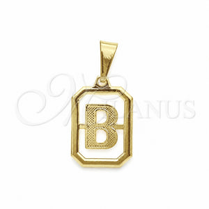 Oro Laminado Fancy Pendant, Gold Filled Style Initials Design, Polished, Golden Finish, 05.02.0069.2