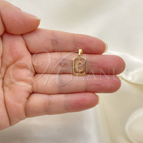 Gold Filled Pendant — Fancy Pendant Initials Design Polished 05.02. — alternate product view — SKU 152588 | Oro Laminado dije — elegante Pendant Initials diseño pulido 05.02. — SKU 152588