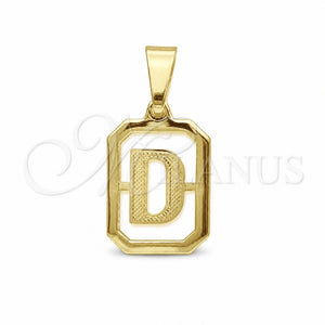 Oro Laminado Fancy Pendant, Gold Filled Style Initials Design, Polished, Golden Finish, 05.02.0069.4