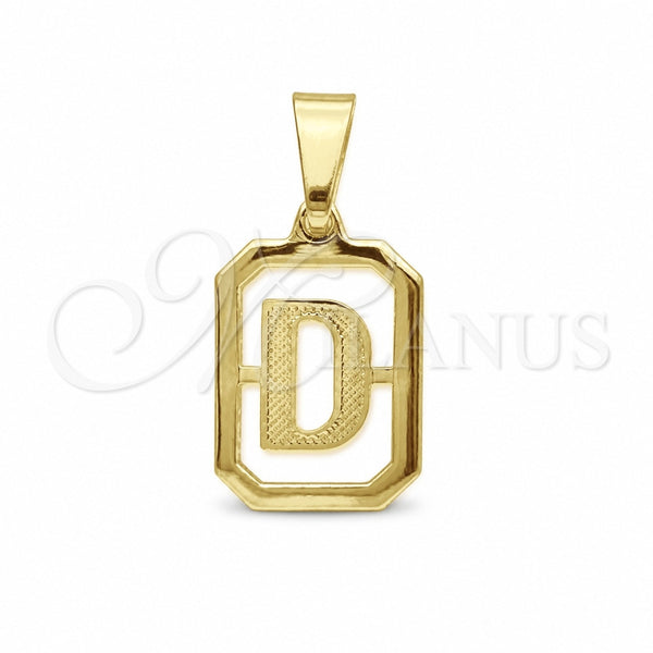 Oro Laminado Fancy Pendant, Gold Filled Style Initials Design, Polished, Golden Finish, 05.02.0069.4
