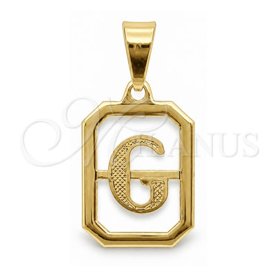 Oro Laminado Fancy Pendant, Gold Filled Style Initials Design, Polished, Golden Finish, 05.02.0069.5