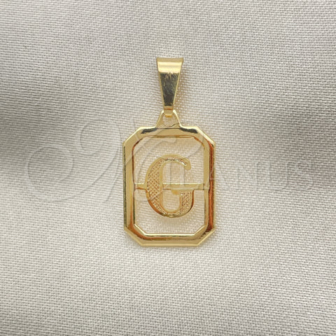 Oro Laminado Fancy Pendant, Gold Filled Style Initials Design, Polished, Golden Finish, 05.02.0069.5
