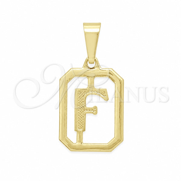 Oro Laminado Fancy Pendant, Gold Filled Style Initials Design, Polished, Golden Finish, 05.02.0069.6