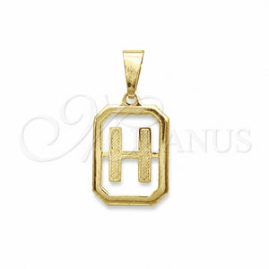 Oro Laminado Fancy Pendant, Gold Filled Style Initials Design, Polished, Golden Finish, 05.02.0069.8