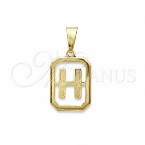Oro Laminado Fancy Pendant, Gold Filled Style Initials Design, Polished, Golden Finish, 05.02.0069.8