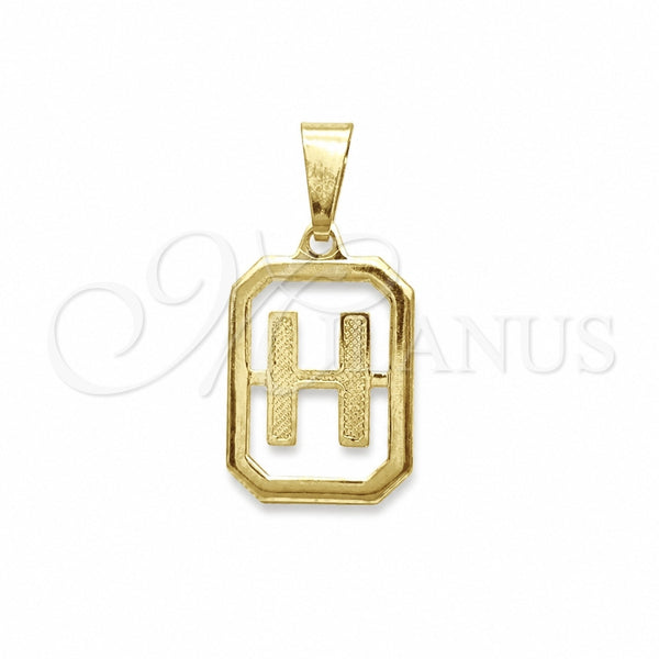 Oro Laminado Fancy Pendant, Gold Filled Style Initials Design, Polished, Golden Finish, 05.02.0069.8