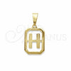 Oro Laminado Fancy Pendant, Gold Filled Style Initials Design, Polished, Golden Finish, 05.02.0069.8