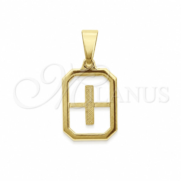 Oro Laminado Fancy Pendant, Gold Filled Style Initials Design, Polished, Golden Finish, 05.02.0069.9