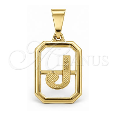 Oro Laminado Fancy Pendant, Gold Filled Style Initials Design, Polished, Golden Finish, 05.02.0069.10