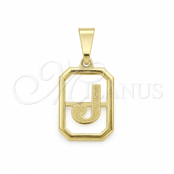 Oro Laminado Fancy Pendant, Gold Filled Style Initials Design, Polished, Golden Finish, 05.02.0069.10
