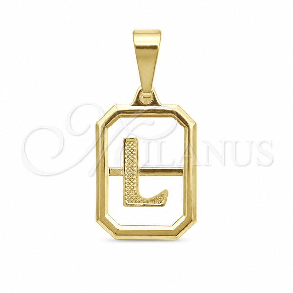 Oro Laminado Fancy Pendant, Gold Filled Style Initials Design, Polished, Golden Finish, 05.02.0069.12