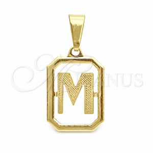 Oro Laminado Fancy Pendant, Gold Filled Style Initials Design, Polished, Golden Finish, 05.02.0069.13