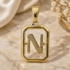 Oro Laminado Fancy Pendant, Gold Filled Style Initials Design, Polished, Golden Finish, 05.02.0069.14