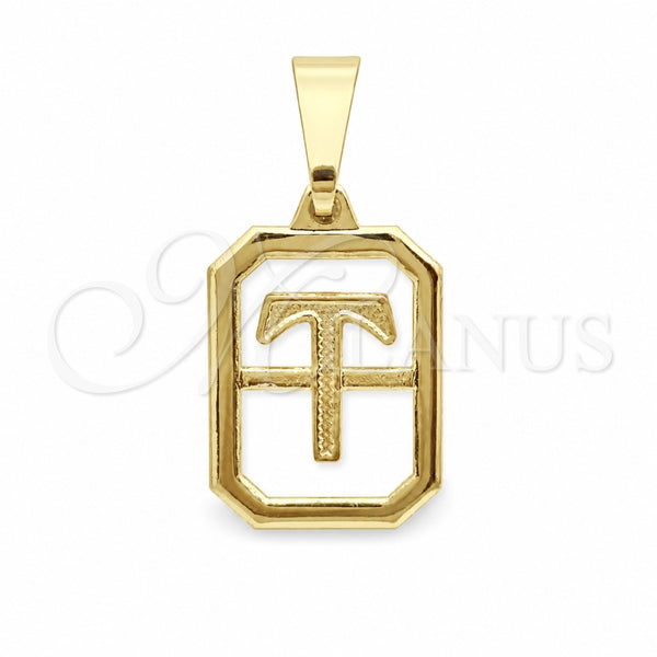 Oro Laminado Fancy Pendant, Gold Filled Style Initials Design, Polished, Golden Finish, 05.02.0069.20