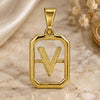 Oro Laminado Fancy Pendant, Gold Filled Style Initials Design, Polished, Golden Finish, 05.02.0069.22