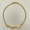 Oro Laminado Fancy Bracelet, Gold Filled Style Elephant Design, Polished, Golden Finish, 03.02.0101.08 (06 MM Thickness, 8 Inches Length)
