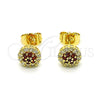 Gold Filled Ring — Stud Earring Flower Design with Garnet and White — alternate product view — SKU 152630 | Oro Laminado anillo — Stud Earring flor diseño with Garnet and blanco — SKU 152630