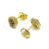 Gold Filled Ring — Stud Earring Flower Design with Garnet and White — alternate product view — SKU 152630 | Oro Laminado anillo — Stud Earring flor diseño with Garnet and blanco — SKU 152630