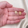 Oro Laminado Stud Earring, Gold Filled Style with Ivory Pearl, Polished, Golden Finish, 02.379.0043