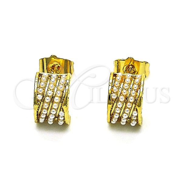 Gold Filled Ring — Stud Earring with Ivory Pearl Polished 02. — alternate product view — SKU 152638 | Oro Laminado anillo — Stud Earring with Ivory Pearl pulido 02. — SKU 152638