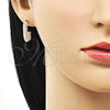 Oro Laminado Stud Earring, Gold Filled Style with Ivory Pearl, Polished, Golden Finish, 02.379.0045