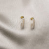 Oro Laminado Stud Earring, Gold Filled Style with Ivory Pearl, Polished, Golden Finish, 02.379.0045