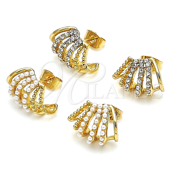 Gold Filled Ring — Stud Earring with Ivory Pearl Polished 02. — alternate product view — SKU 152640 | Oro Laminado anillo — Stud Earring with Ivory Pearl pulido 02. — SKU 152640