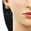 Oro Laminado Stud Earring, Gold Filled Style with Ivory Pearl, Polished, Golden Finish, 02.379.0046