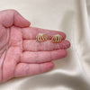 Oro Laminado Stud Earring, Gold Filled Style with Ivory Pearl, Polished, Golden Finish, 02.379.0046