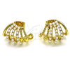 Oro Laminado Stud Earring, Gold Filled Style with Ivory Pearl, Polished, Golden Finish, 02.379.0046