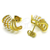 Oro Laminado Stud Earring, Gold Filled Style with Ivory Pearl, Polished, Golden Finish, 02.379.0046