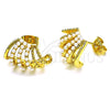 Oro Laminado Stud Earring, Gold Filled Style with Ivory Pearl, Polished, Golden Finish, 02.379.0046