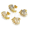 Oro Laminado Stud Earring, Gold Filled Style with Ivory Pearl, Polished, Golden Finish, 02.379.0046