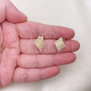 Oro Laminado Stud Earring, Gold Filled Style with Ivory Pearl, Polished, Golden Finish, 02.379.0047