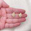 Oro Laminado Stud Earring, Gold Filled Style with Ivory Pearl, Polished, Golden Finish, 02.379.0047