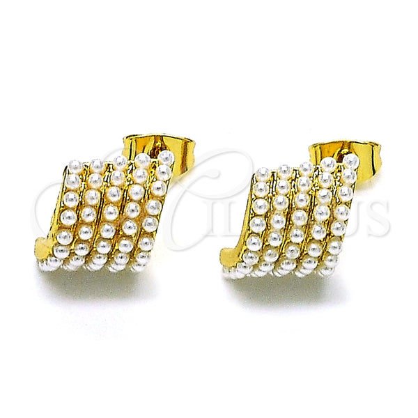 Gold Filled Ring — Stud Earring with Ivory Pearl Polished 02. — alternate product view — SKU 152643 | Oro Laminado anillo — Stud Earring with Ivory Pearl pulido 02. — SKU 152643