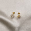 Oro Laminado Stud Earring, Gold Filled Style with Ivory Pearl, Polished, Golden Finish, 02.379.0047