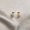 Oro Laminado Stud Earring, Gold Filled Style with Ivory Pearl, Polished, Golden Finish, 02.379.0047