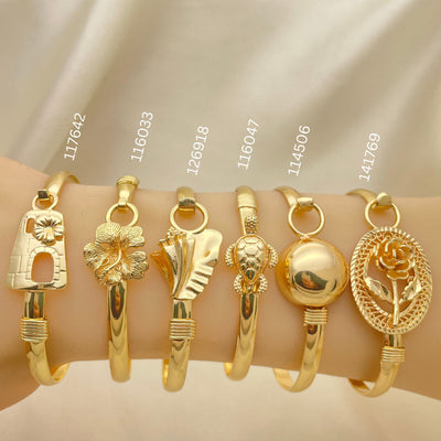 Gold Filled Jewelry — 12 Assorted Carribbean Flex Bangles in $8.33 each for wholesale, main product view