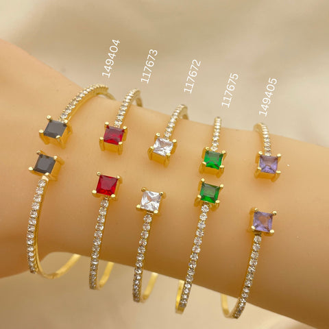 15 Assorted Cubic Zirconia Bangles in Oro Laminado Gold Filled ($6.67 each) for $100 Gold Layered
