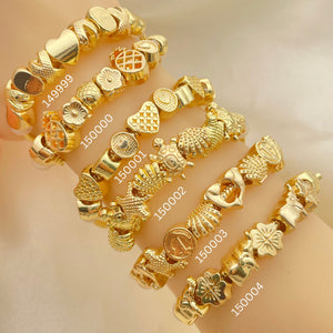 Gold Filled Bracelet — 15 Assorted Slider Bead Bracelets in $6.67 each — main product view — SKU 152662 | Oro Laminado brazalete — 15 Assorted Slider Bead Bracelets in $6.67 each — SKU 152662