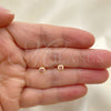 Oro Laminado Stud Earring, Gold Filled Style Heart Design, with Pink Cubic Zirconia, Polished, Golden Finish, 02.02.0528