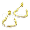 Oro Laminado Stud Earring, Gold Filled Style Heart Design, with Ivory Pearl, Polished, Golden Finish for wholesale, additional product view 5