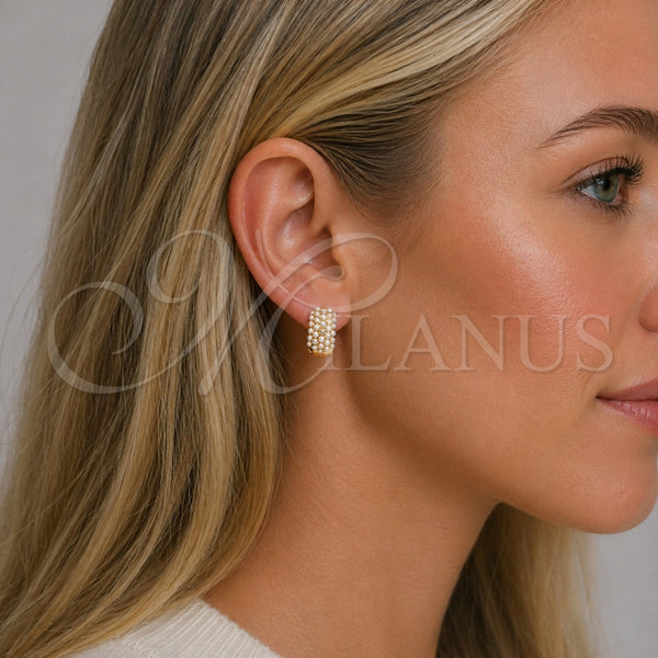Gold Filled Ring — Stud Earring with Ivory Pearl Polished 02. — alternate product view — SKU 152672 | Oro Laminado anillo — Stud Earring with Ivory Pearl pulido 02. — SKU 152672