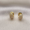 Oro Laminado Stud Earring, Gold Filled Style with Ivory Pearl, Polished, Golden Finish, 02.379.0050.12