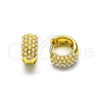 Oro Laminado Stud Earring, Gold Filled Style with Ivory Pearl, Polished, Golden Finish, 02.379.0050.12