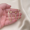 Oro Laminado Medium Hoop, Gold Filled Style Twist Design, with Ivory Pearl, Polished, Golden Finish, 02.379.0053.40