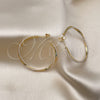 Oro Laminado Medium Hoop, Gold Filled Style Twist Design, with Ivory Pearl, Polished, Golden Finish, 02.379.0053.40